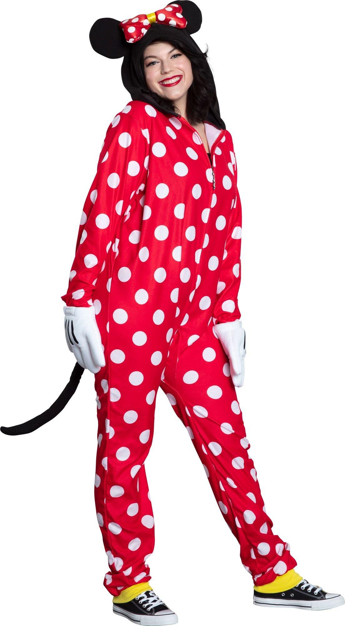 Adult Zipster Red Polka Dot Minnie Mouse One Piece Costume - Disney