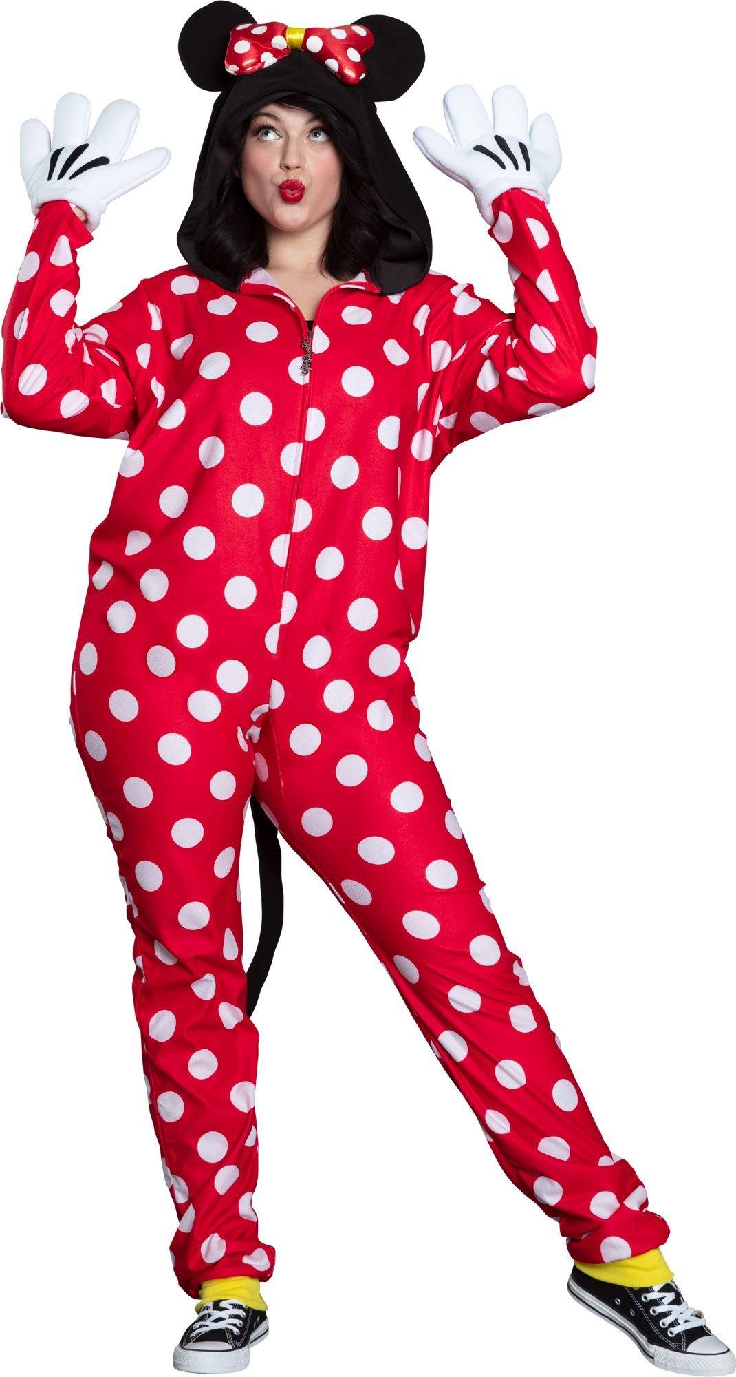 Adult Zipster Red Polka Dot Minnie Mouse One Piece Costume - Disney