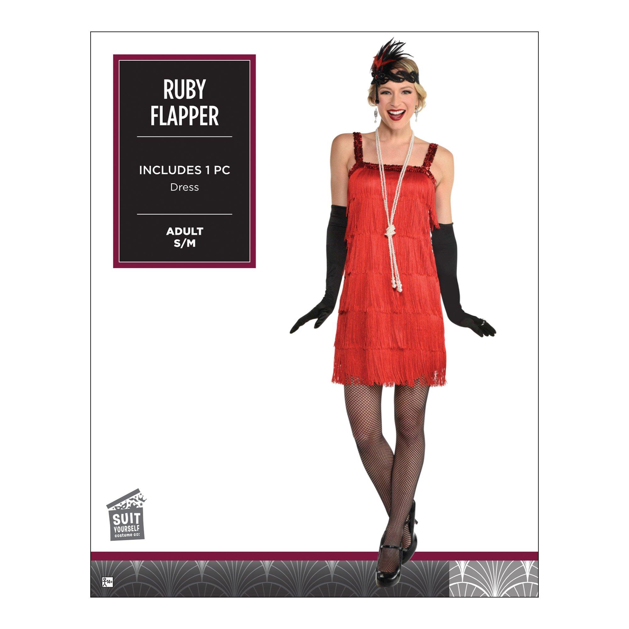 PartyCity Adult Ruby Red Flapper Costume | Hamilton Place