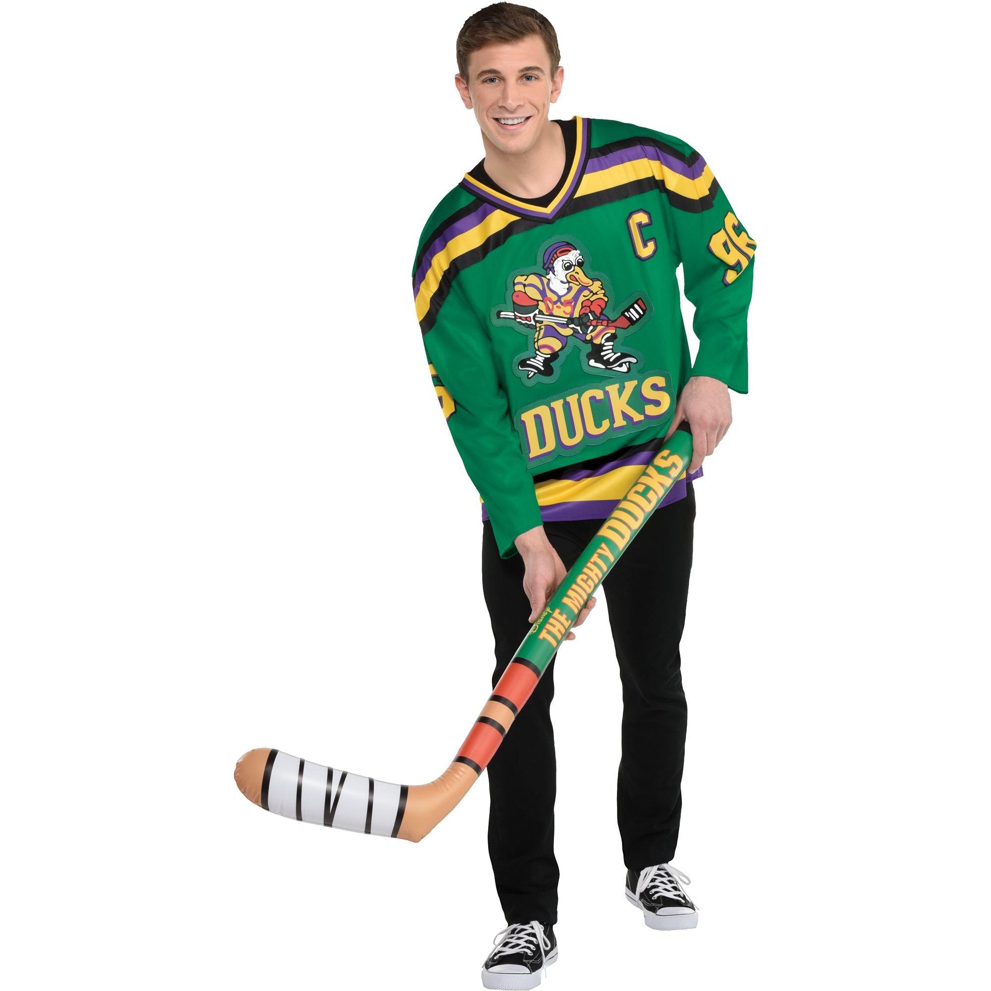  Adult Mighty Ducks Hockey Green Jersey : Sports & Outdoors