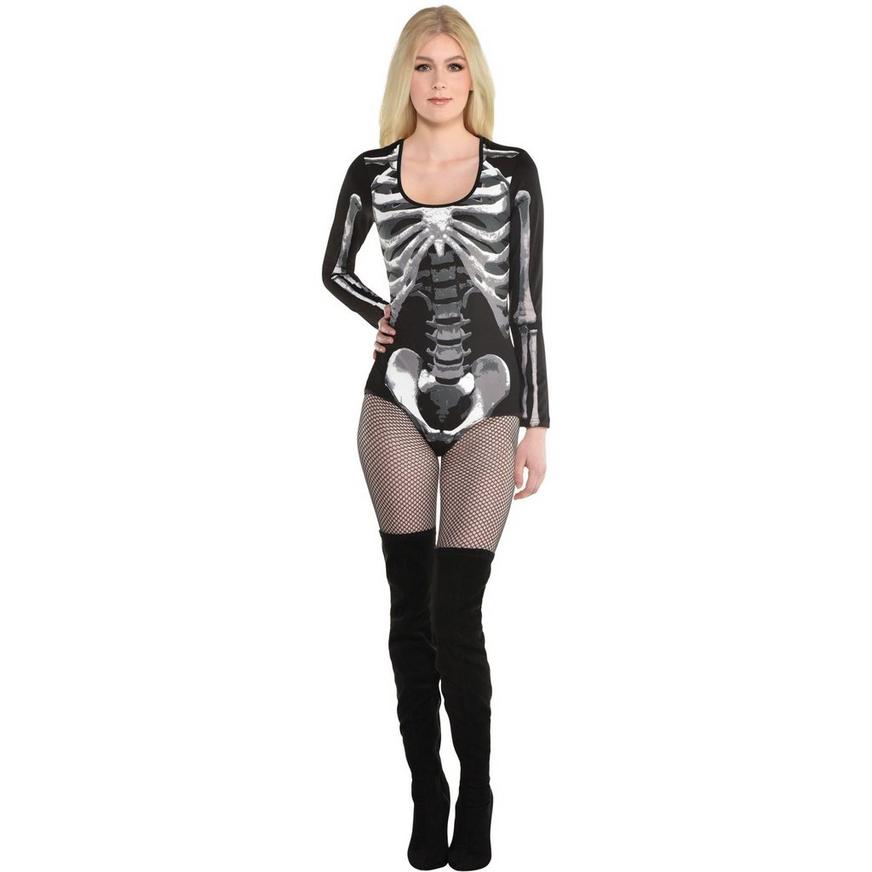 Adult Black & Bone Skeleton Bodysuit