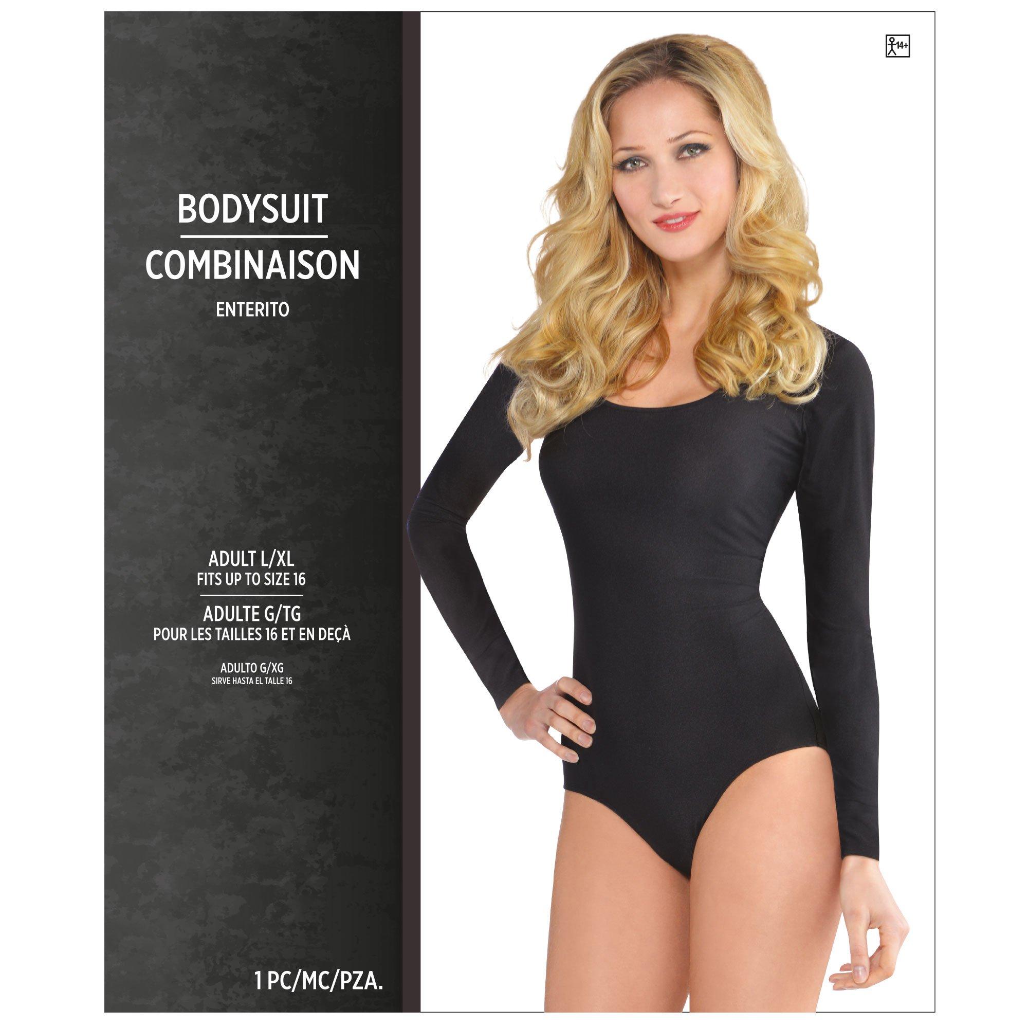 Adult Black Long-Sleeve Bodysuit