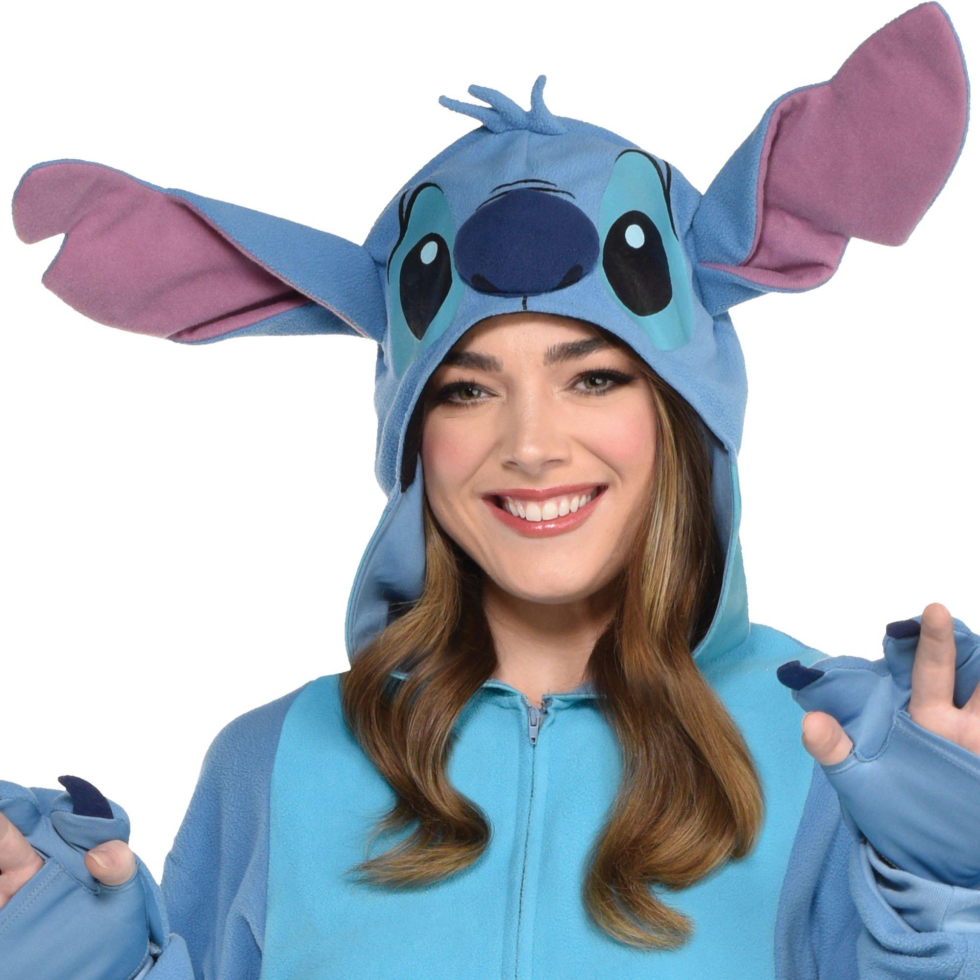 Adult Disney Lilo & Stitch Long Sleeve Hoodie with Ears, Blue, S/M,  Wearable Costume Accessory for Halloween