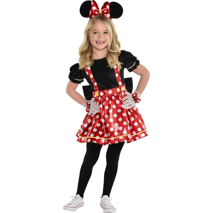 Disney Girls Minnie Mouse Red  Dress Childrens Kids Child Costume-All Siize 