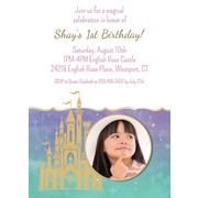 Custom Once Upon a Time Disney Princess 1st Birthday Photo Invitations