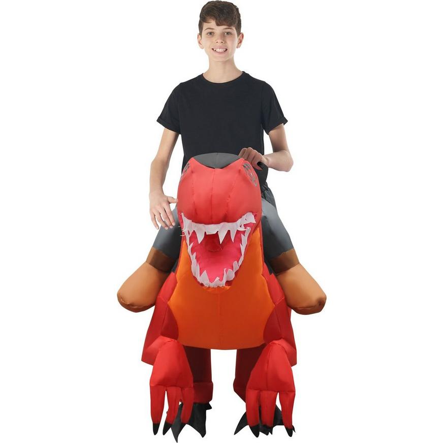 Child Inflatable Red Raptor Ride-On Costume
