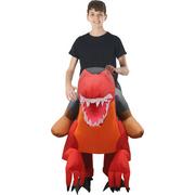 Child Inflatable Red Raptor Ride-On Costume