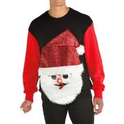 Light-Up Santa's Blown Out Ugly Christmas Sweater for Adults