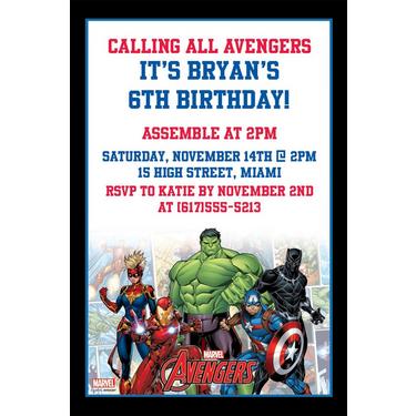 Custom Marvel Powers Unite Invitations