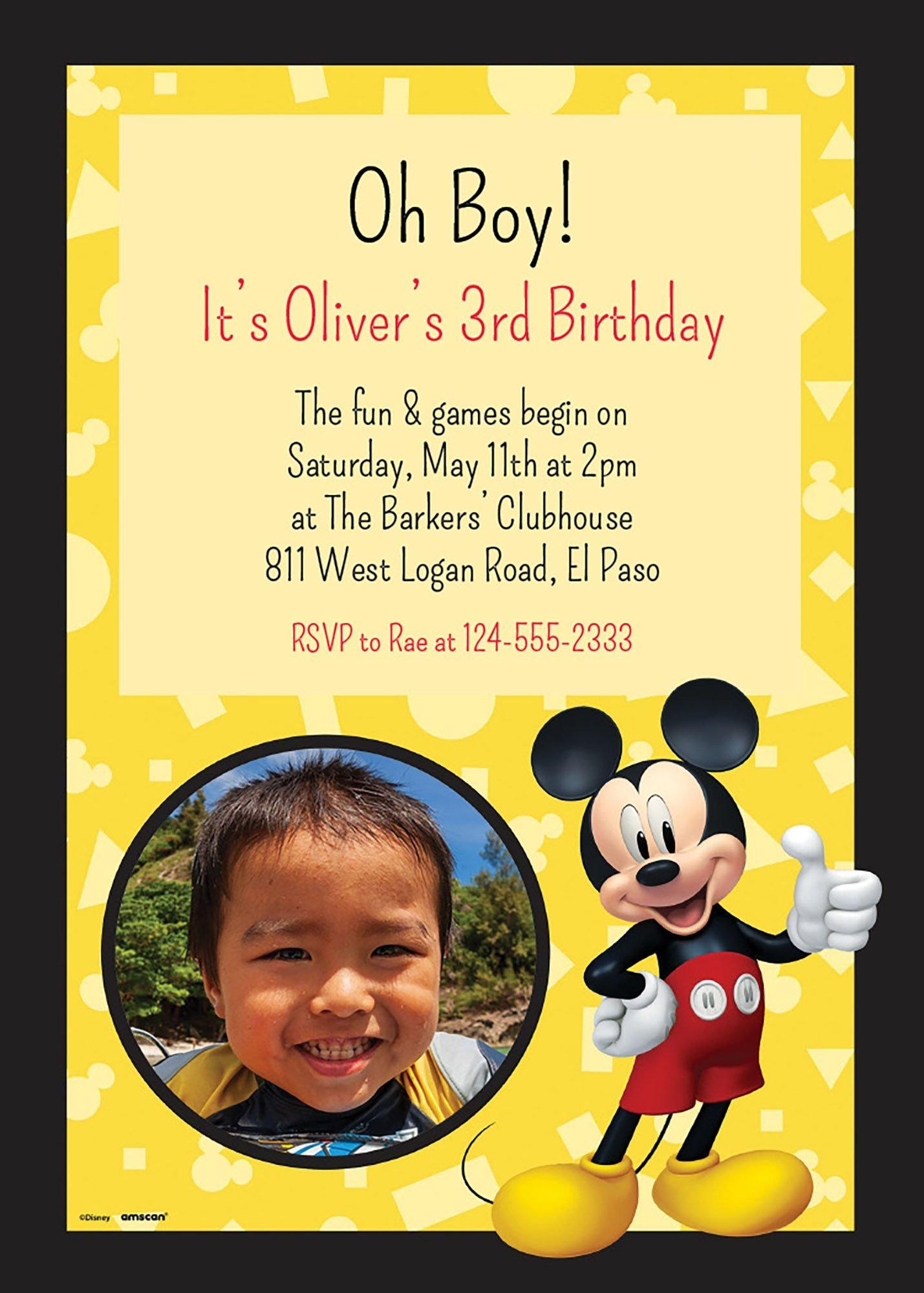 Custom Mickey Mouse Forever Photo Invitations