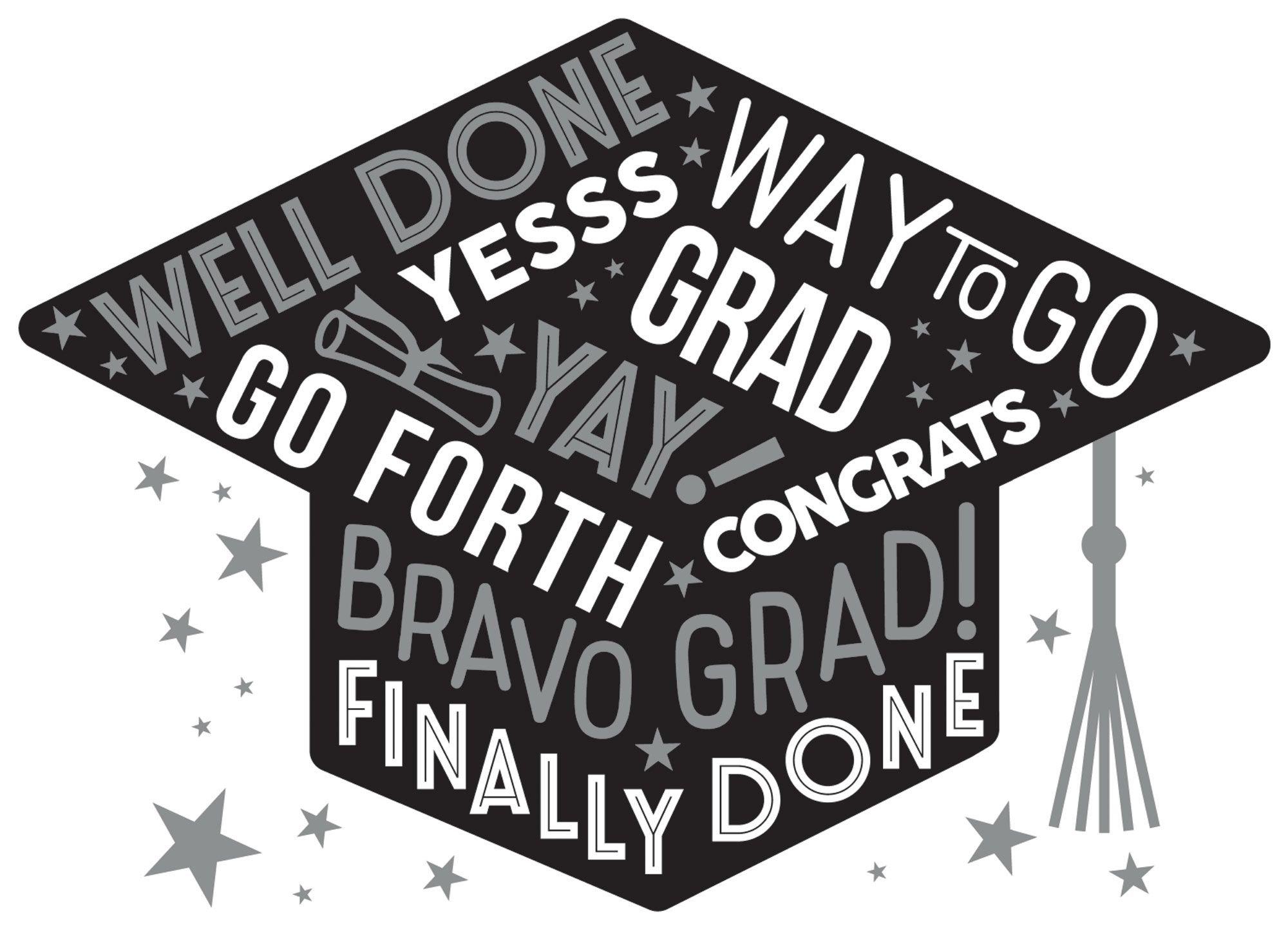 Grid Graduation Centerpiece Cardboard Cutout, 18in Party City