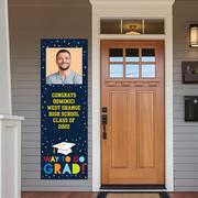 Custom Navy Class of Awesome Graduation Photo Vertical Banner