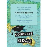 Custom The World Awaits Graduation College Grad Announcements