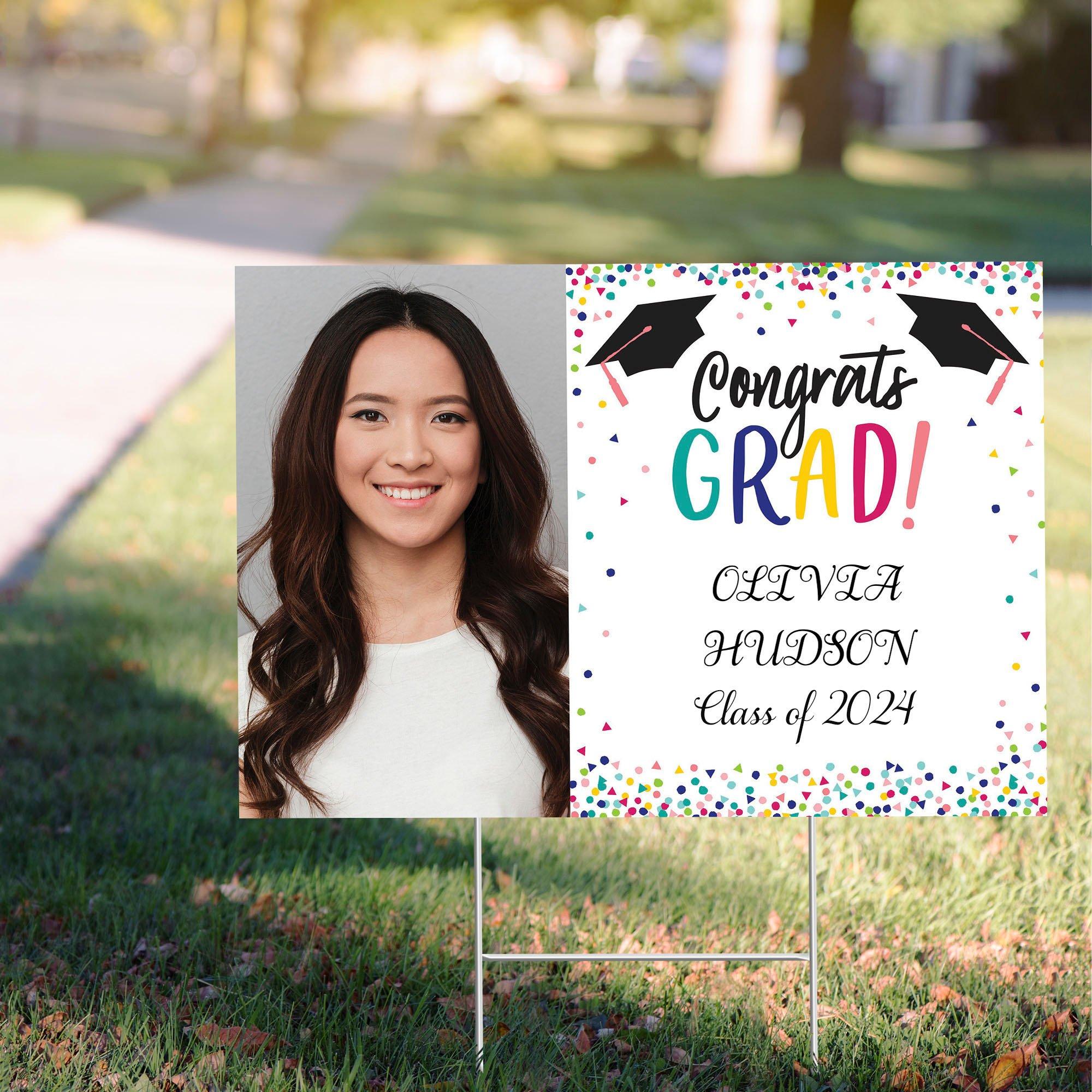 Custom Yay Grad Photo Yard Sign