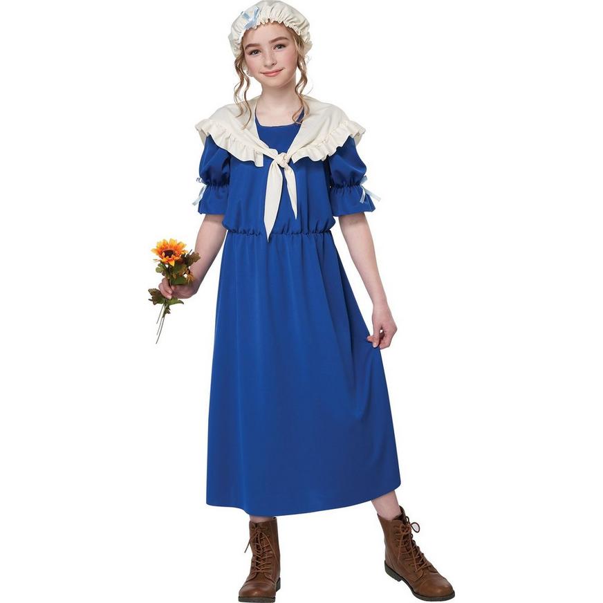 Kids' Blue & White Colonial Village Girl Costume Accessory Kit