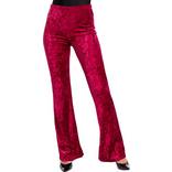 Adult Red Crushed Velvet Flare Pants