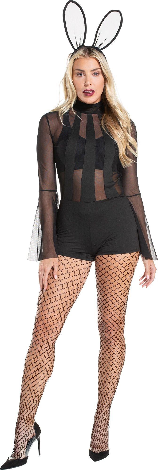 Plus Size Playboy Women's Sheer Bunny Bodysuit