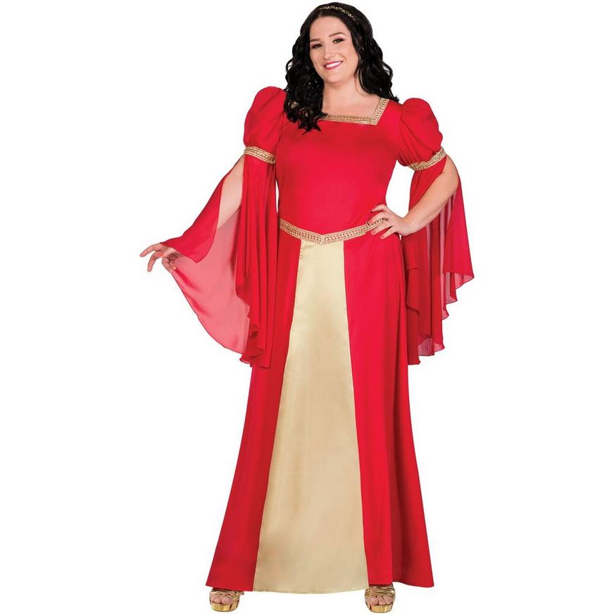 Adult Red & Gold Renaissance Costume - Plus Size