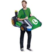 Adult Luigi Kart Ride-On Inflatable Costume - Nintendo Mario Kart
