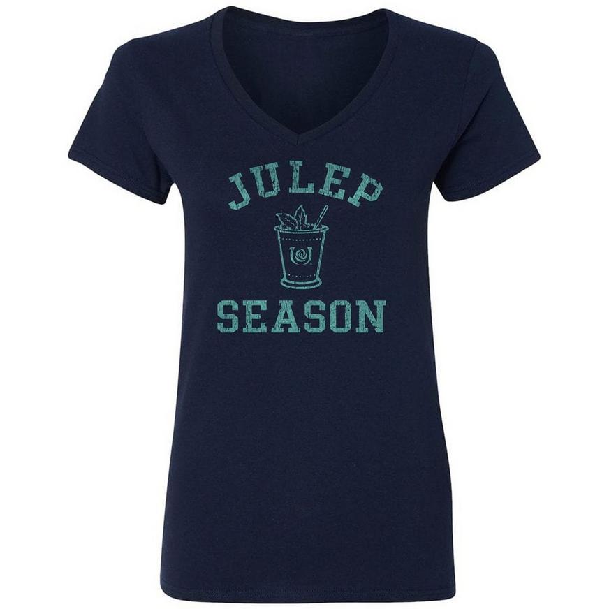 Blue Julep Season Kentucky Derby V-Neck T-Shirt for Adults