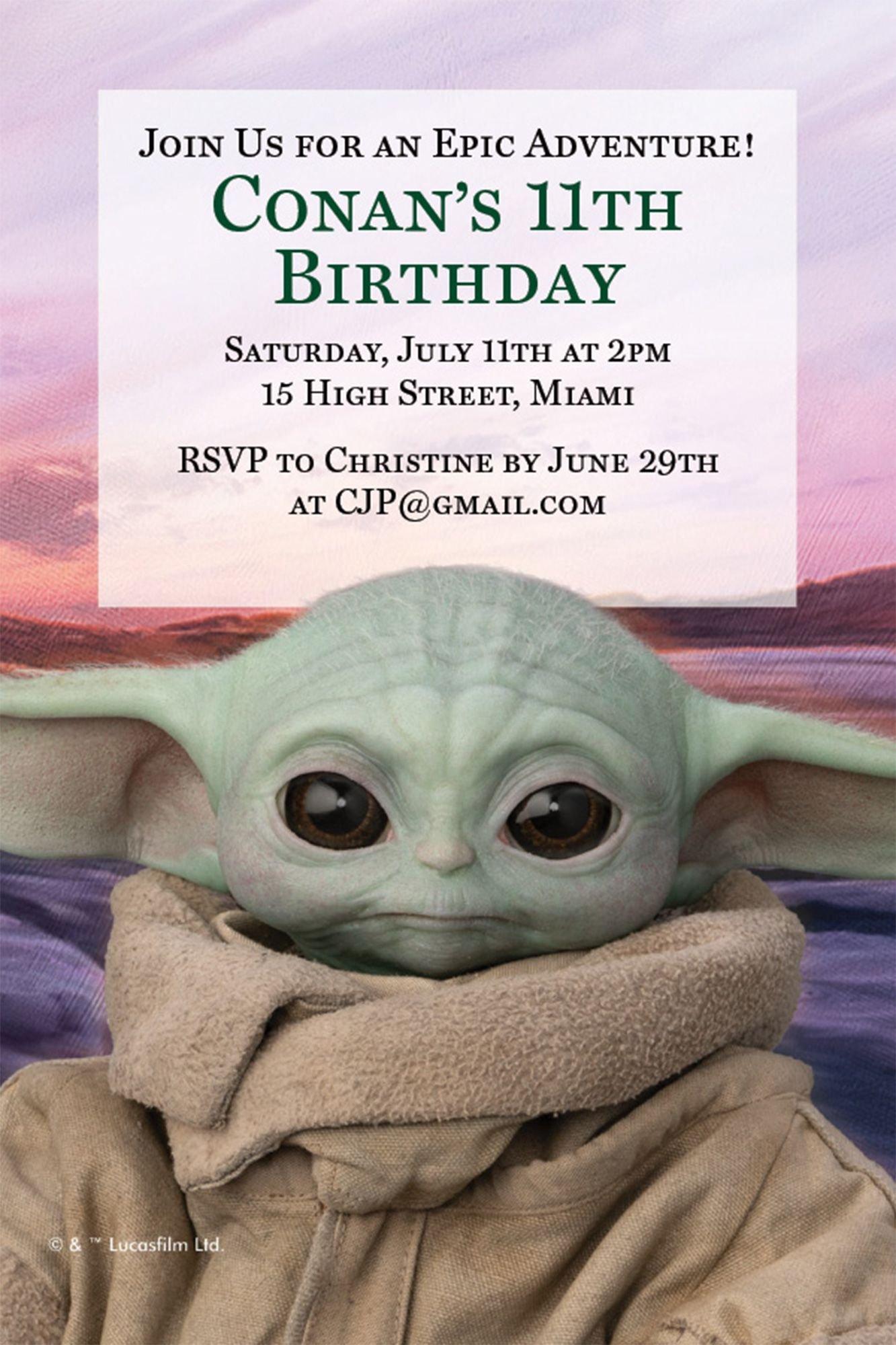 Custom The Child Invitations - The Mandalorian