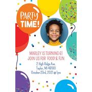 Custom Balloon Birthday Celebration Photo Invitations