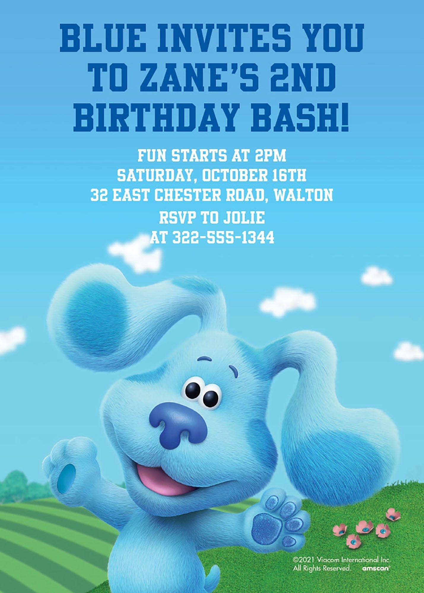 Custom Blue's Clues & You! Cardstock Invitations