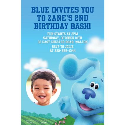 Custom Blue's Clues & You! Cardstock Photo Invitations | Party City
