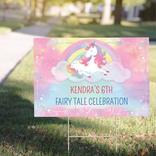 Custom Enchanted Unicorn Plastic Yard Sign