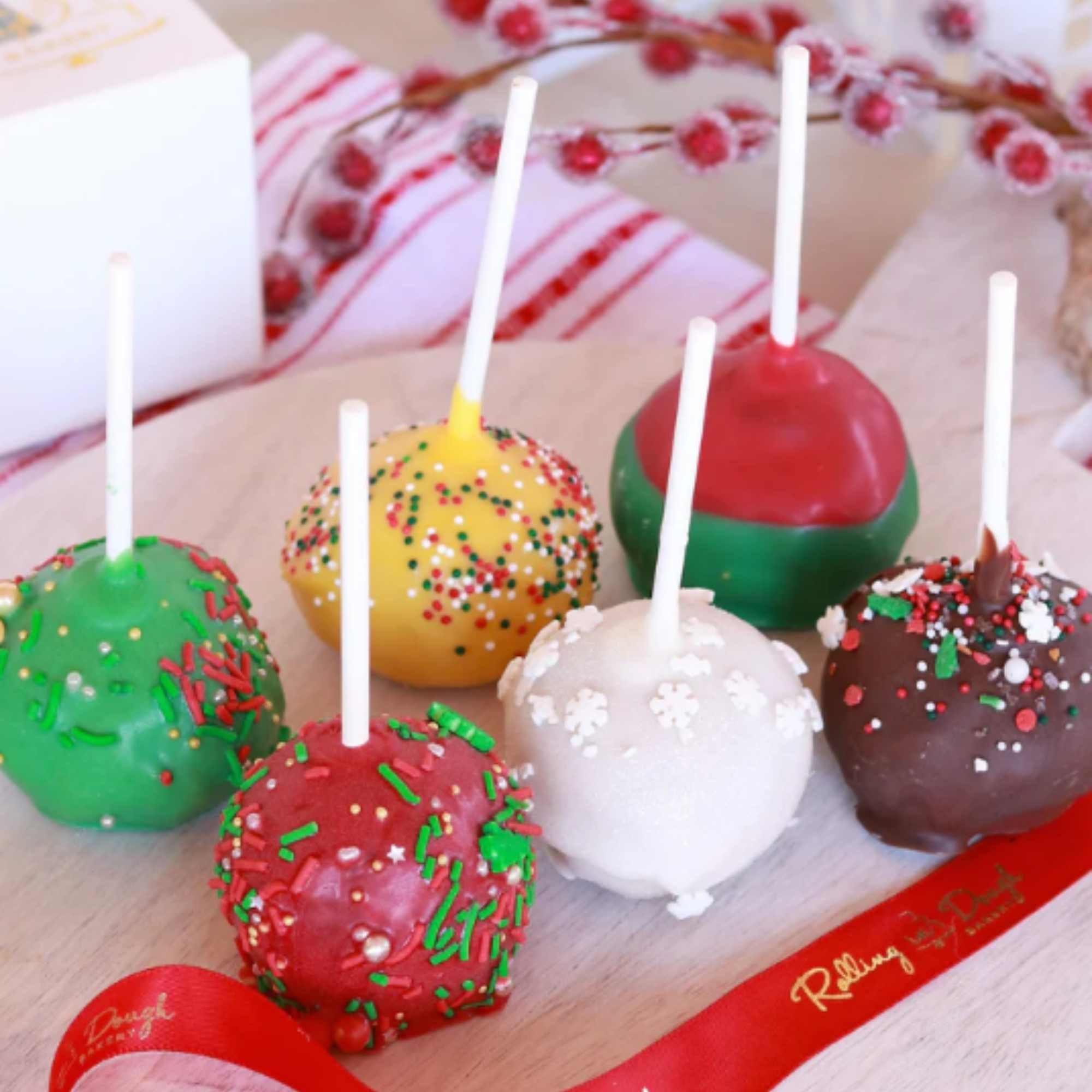 Rolling in Dough Bakery - Christmas Cake Pops