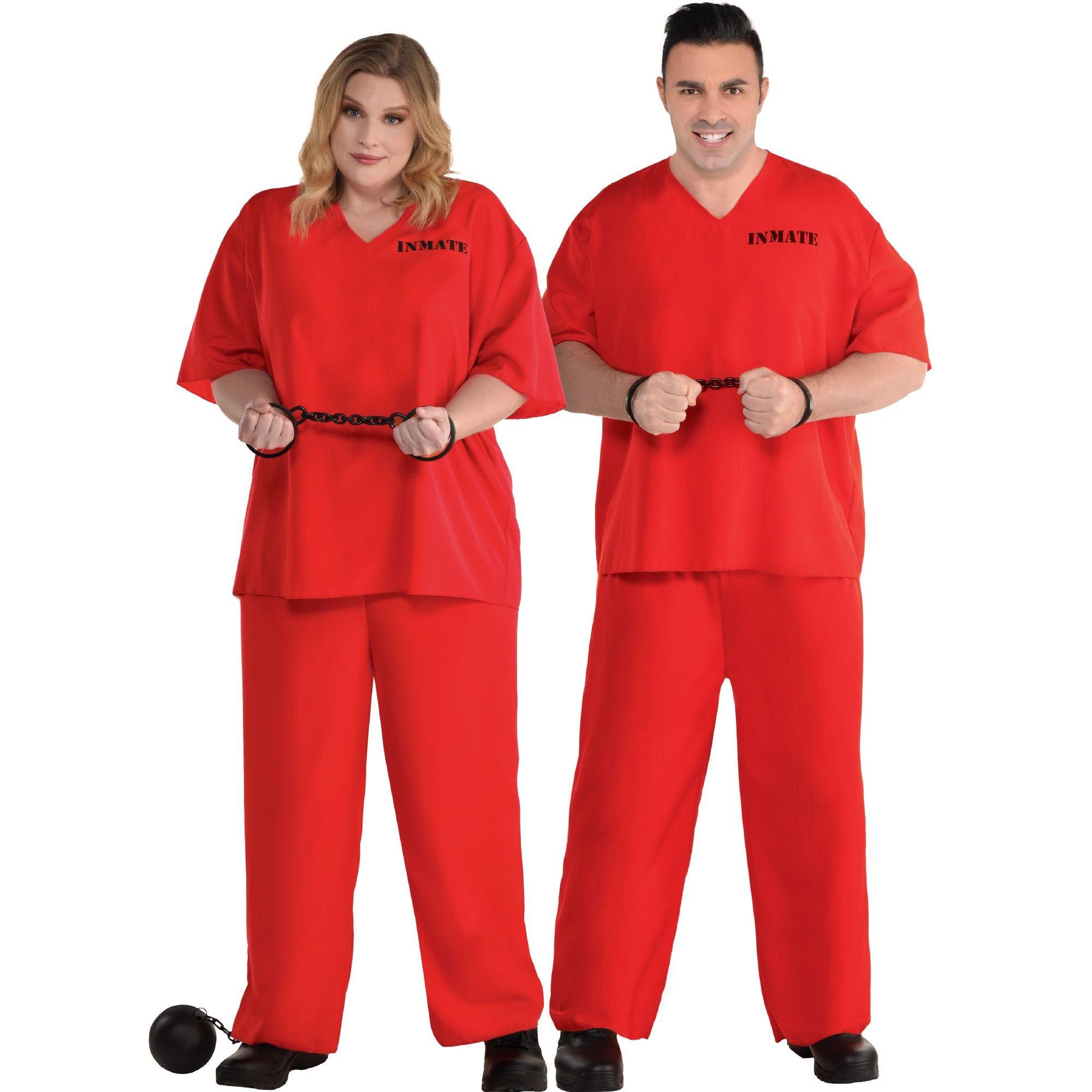 Adult Orange Prisoner Plus Size Costume