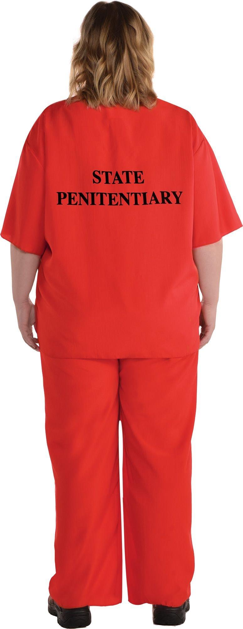 Adult Orange Prisoner Plus Size Costume