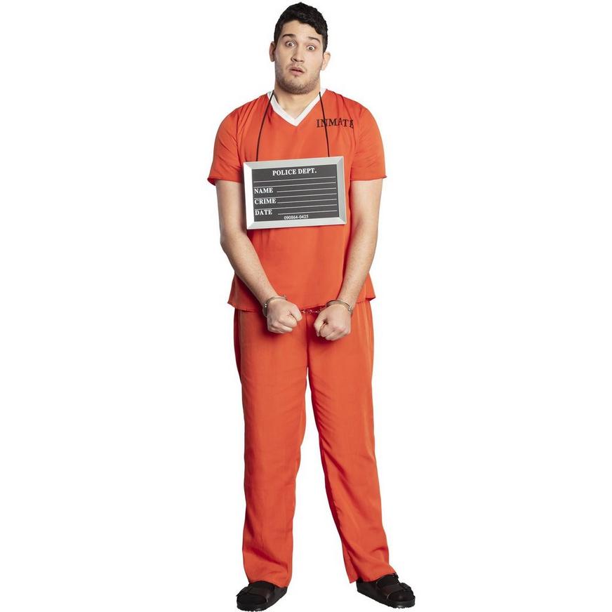 Men's Orange Prisoner Plus Size Costume