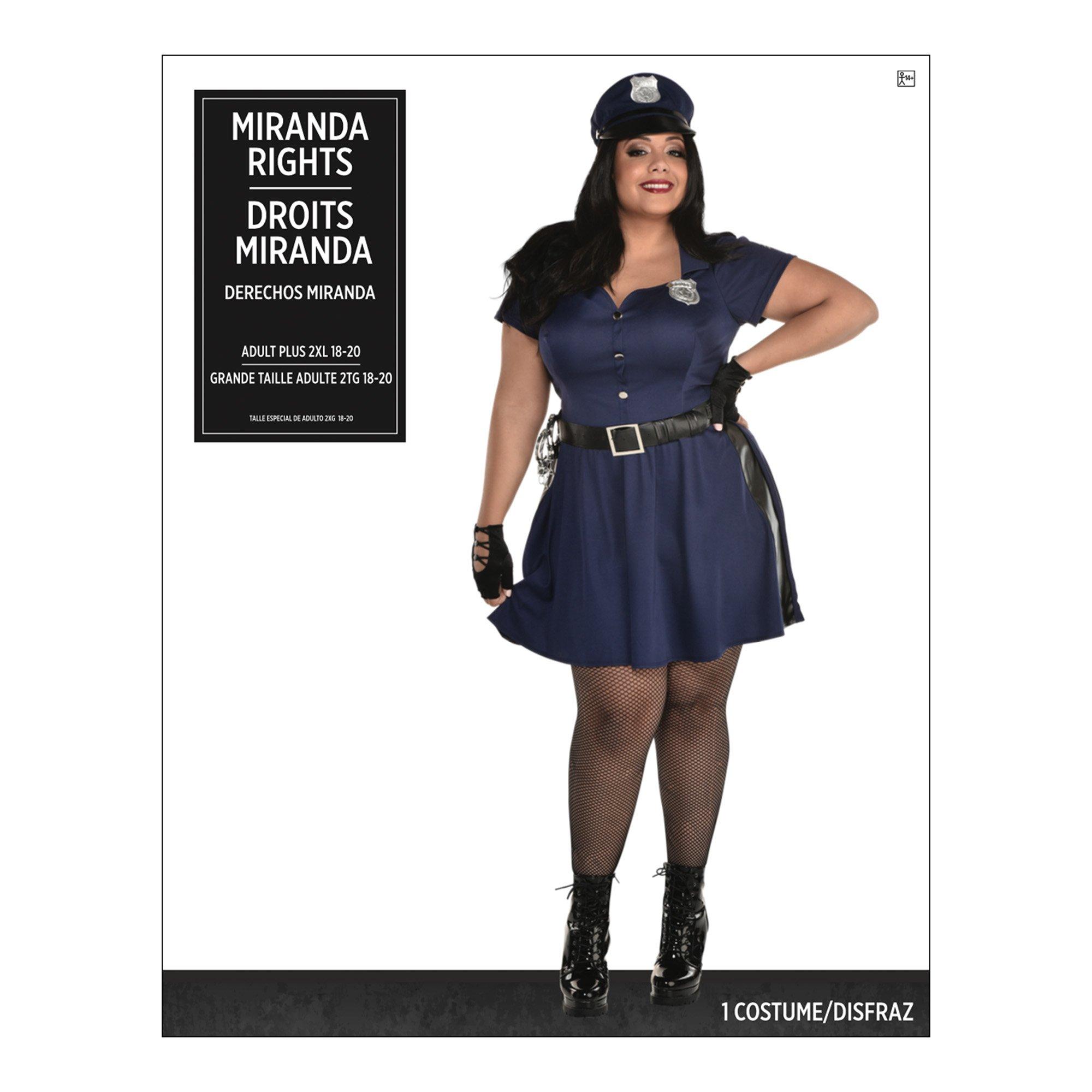 Adult Miranda Rights Cop Costume - Plus Size