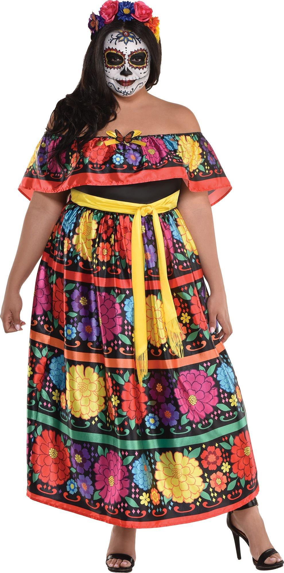 Sugar Skull Beauty Plus Size Costume for Adults - Day of the Dead