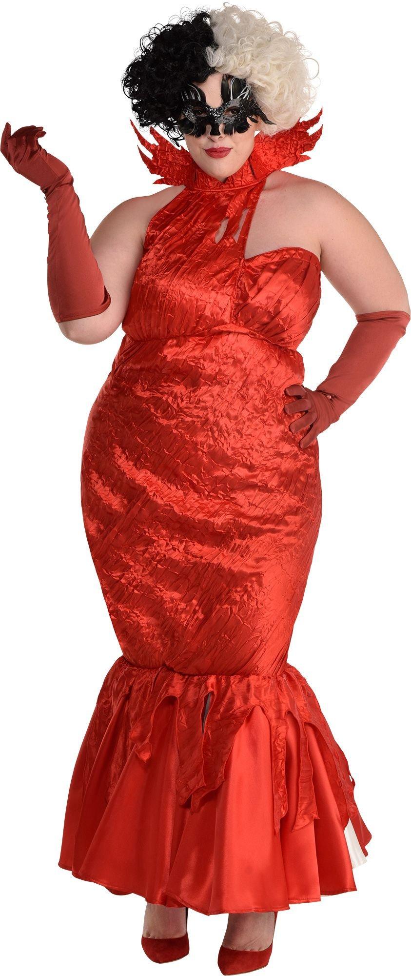 Adult Cruella Red Ball Dress Plus Size Costume - Disney Cruella Party City