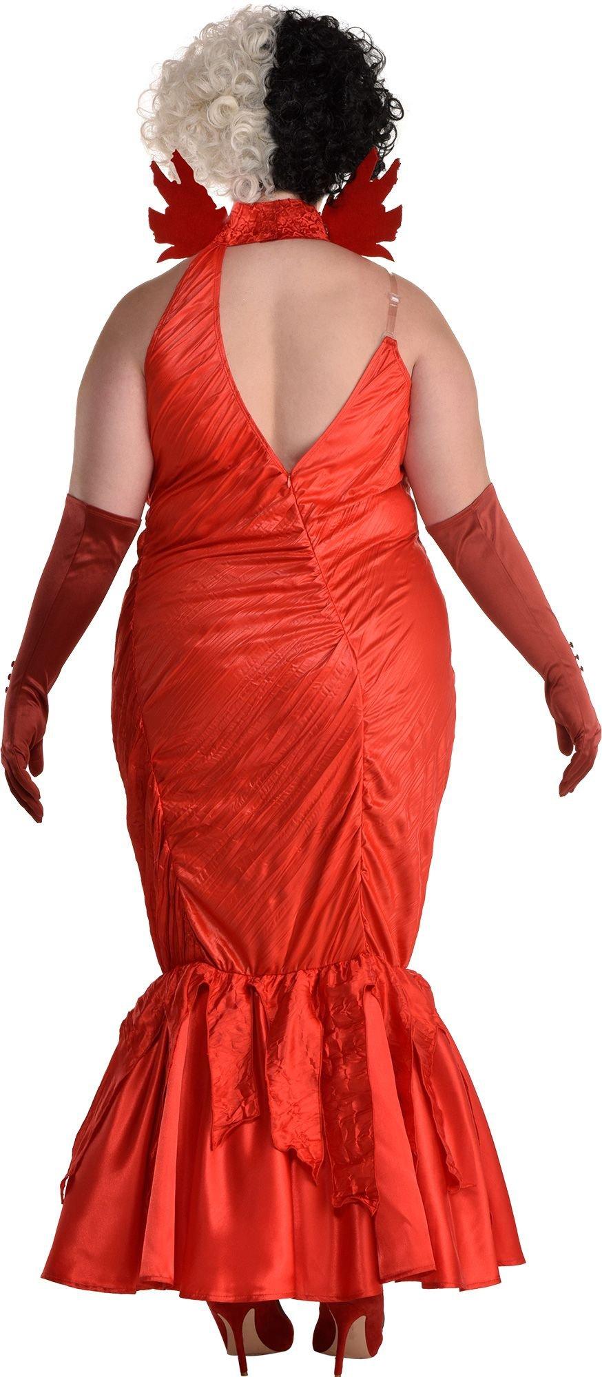 Adult Cruella Red Ball Dress Plus Size Costume Disney Cruella Party