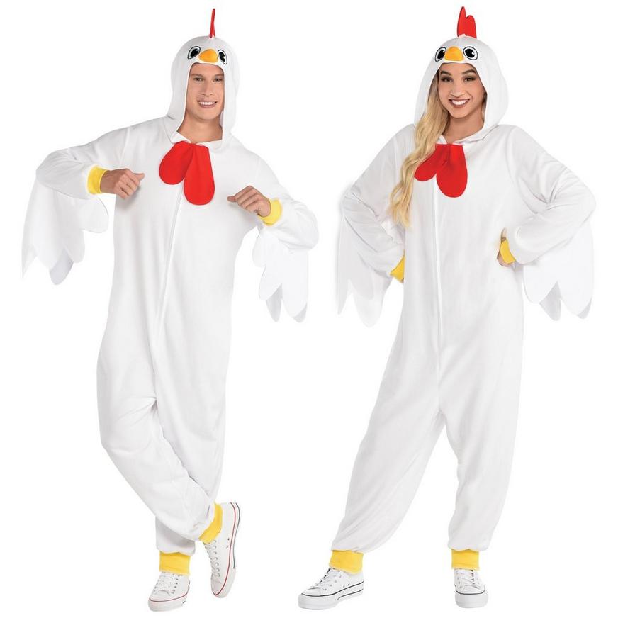 Adult Chicken One Piece Zipster Costume