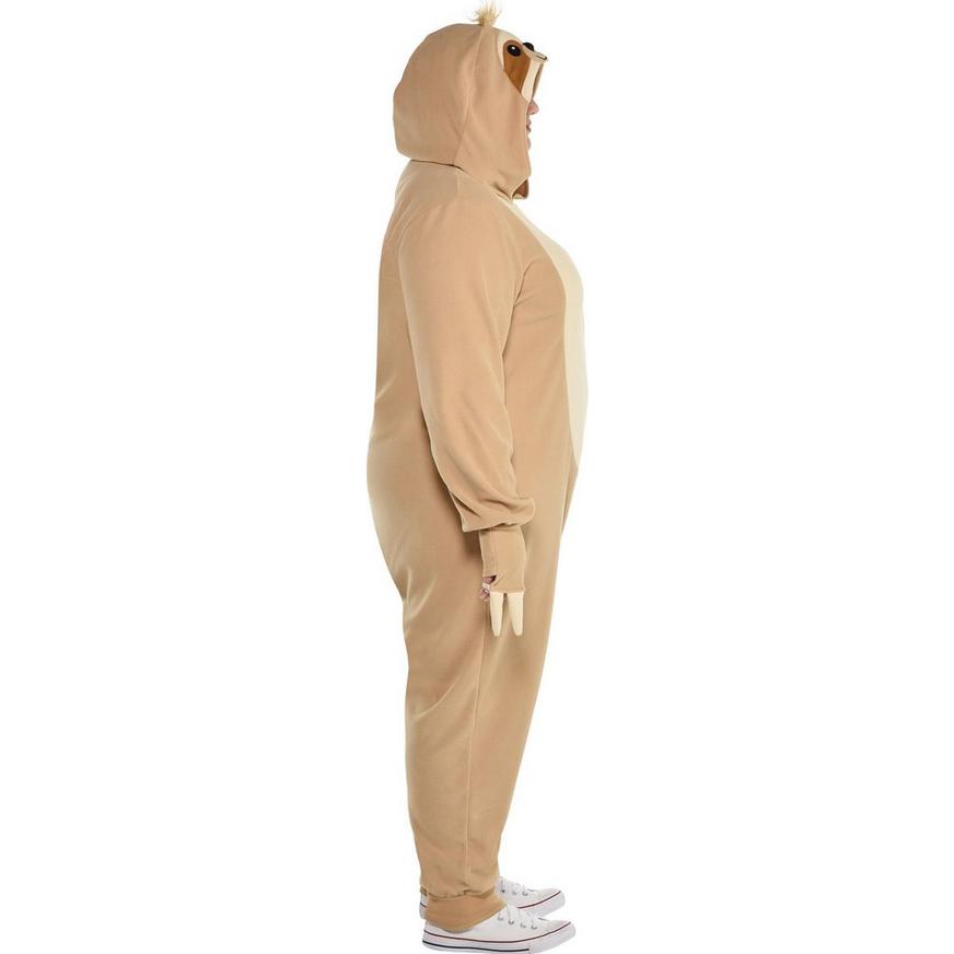 Adult Sloth One Piece Zipster Costume - Plus Size