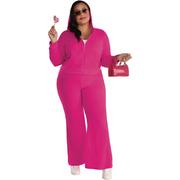 Adult Pink Couture Cutie Velour Tracksuit Costume - Plus Size