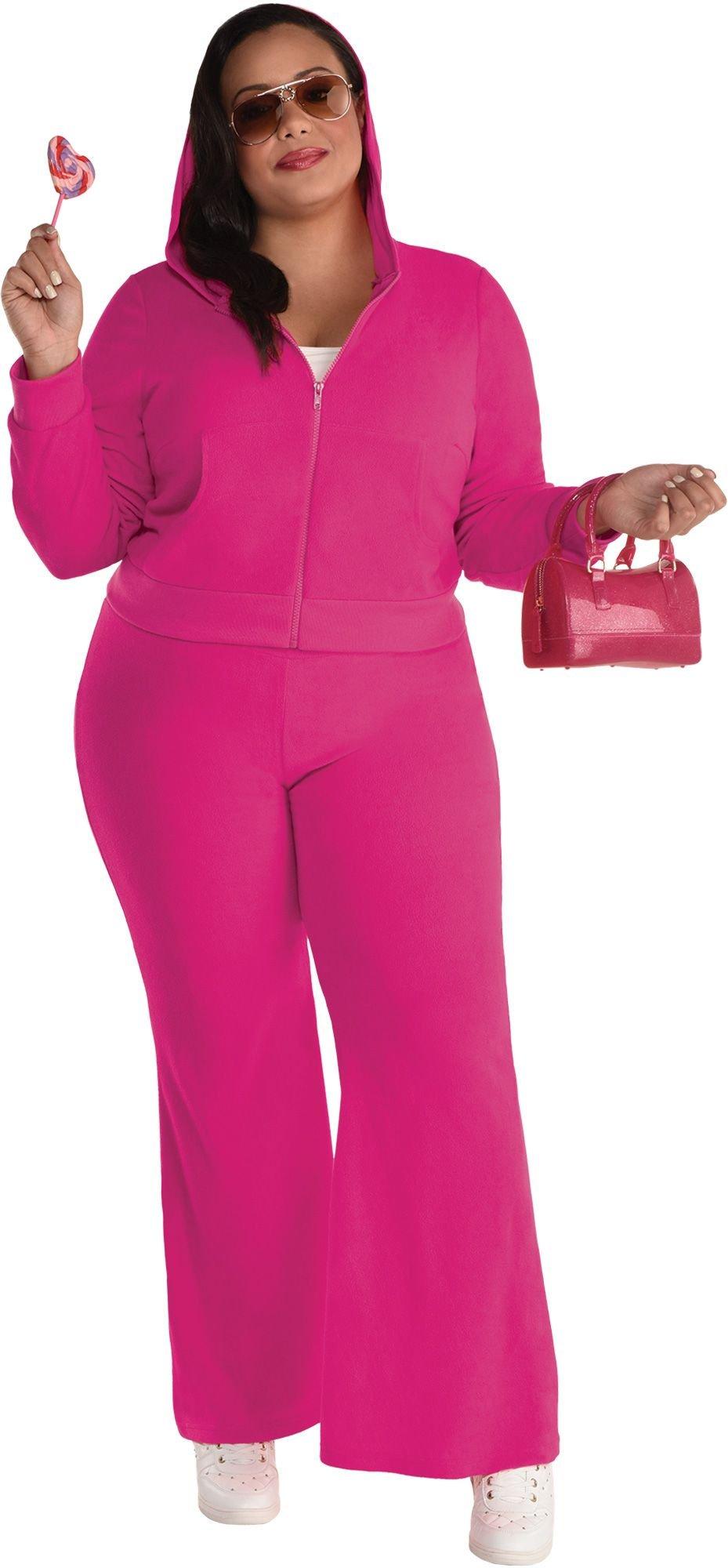 Anvendelse Ocean matematiker Adult Pink Couture Cutie Velour Tracksuit Costume - Plus Size | Party City
