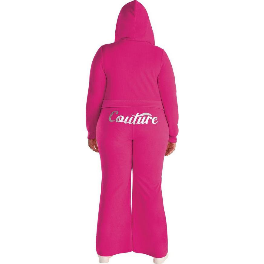 Adult Pink Couture Cutie Velour Tracksuit Costume - Plus Size