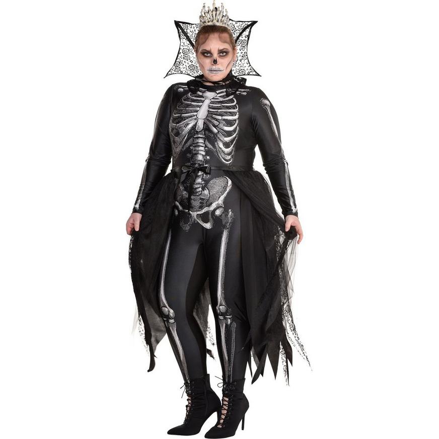 Adult Gothic Skeleton Queen Costume - Plus Size