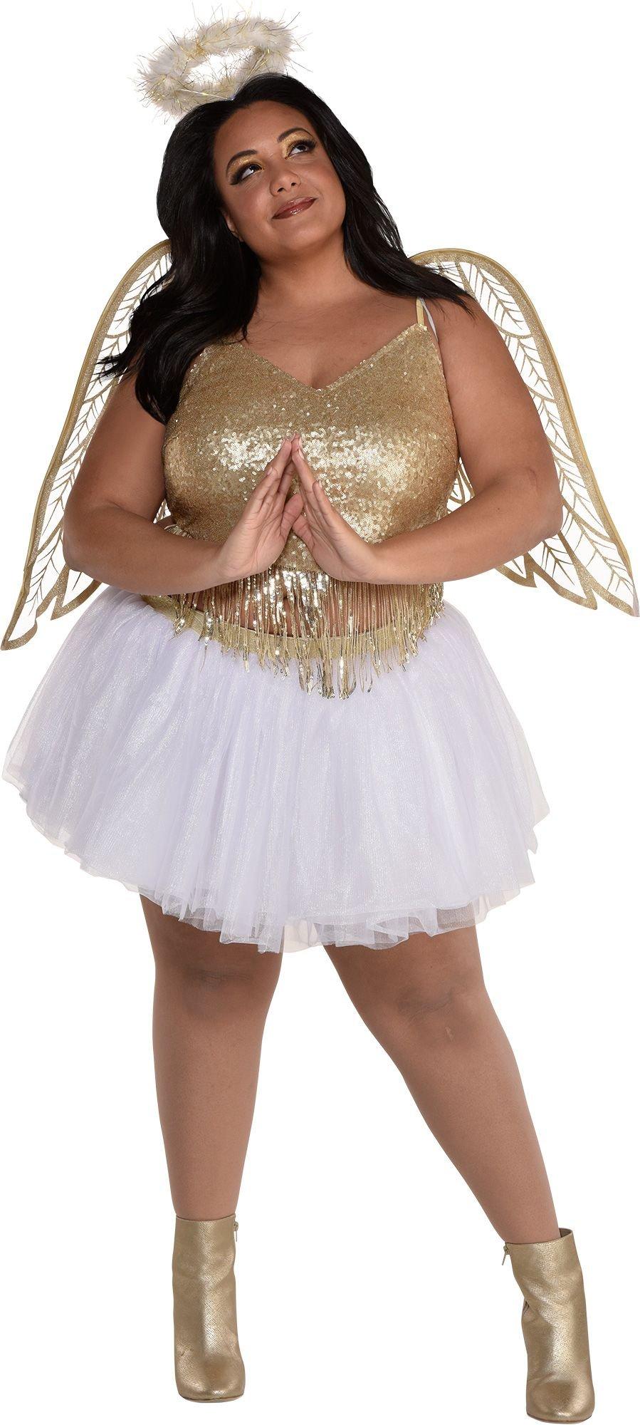 Adult Gilded Angel Costume - Plus Size