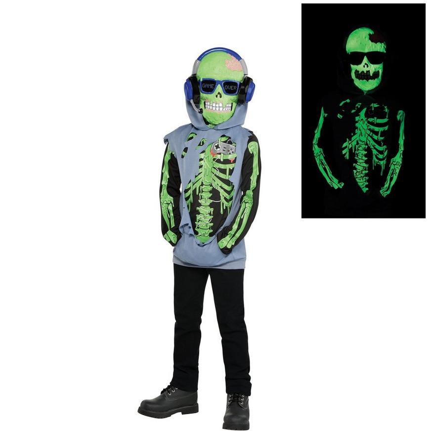 Kids' Zombie Gamer Glow-in-the-Dark Costume