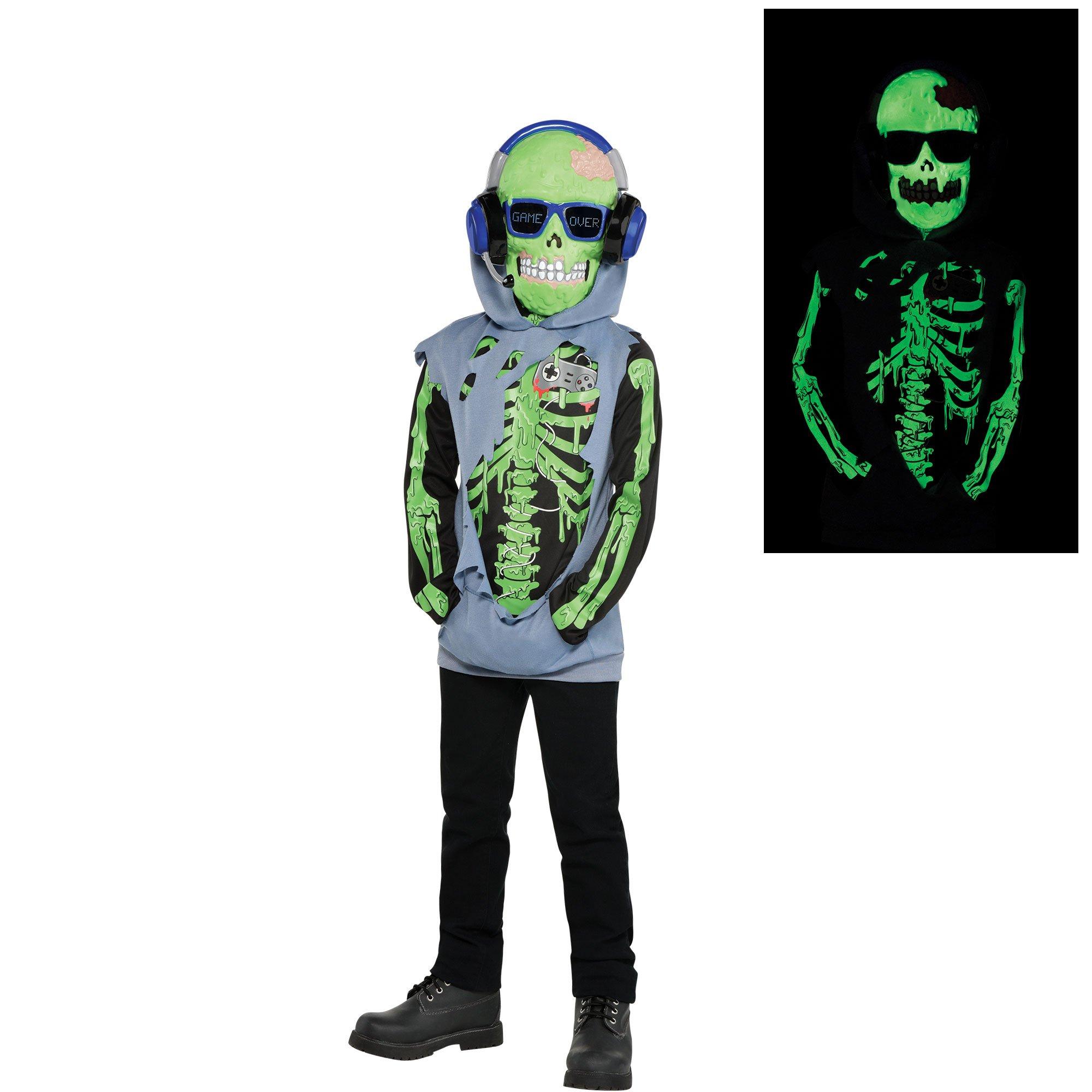 Onzorgvuldigheid Soeverein Lounge Kids' Zombie Gamer Glow-in-the-Dark Costume | Party City