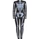 Black & White Skeleton Catsuit with Butterflies for Adults