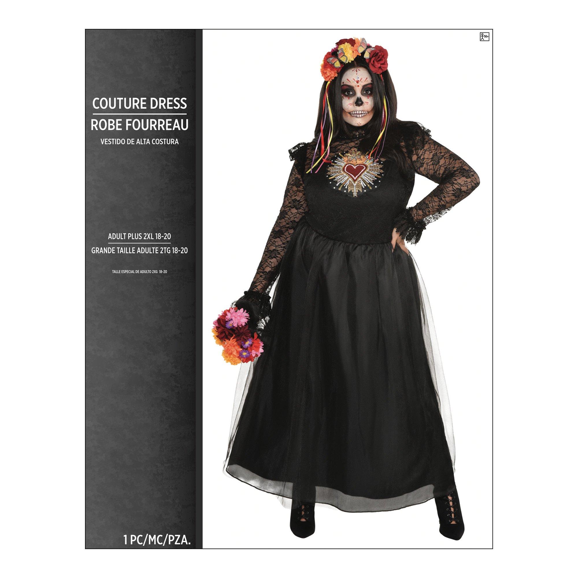 Day of the Dead Sacred Heart Couture Plus Size Dress for Adults