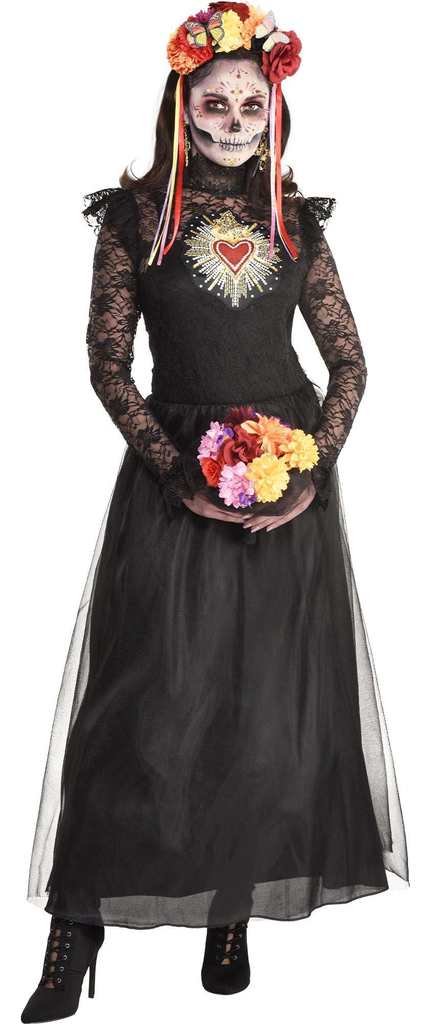 Day of the Dead Sacred Heart Couture Dress for Adults | Party City