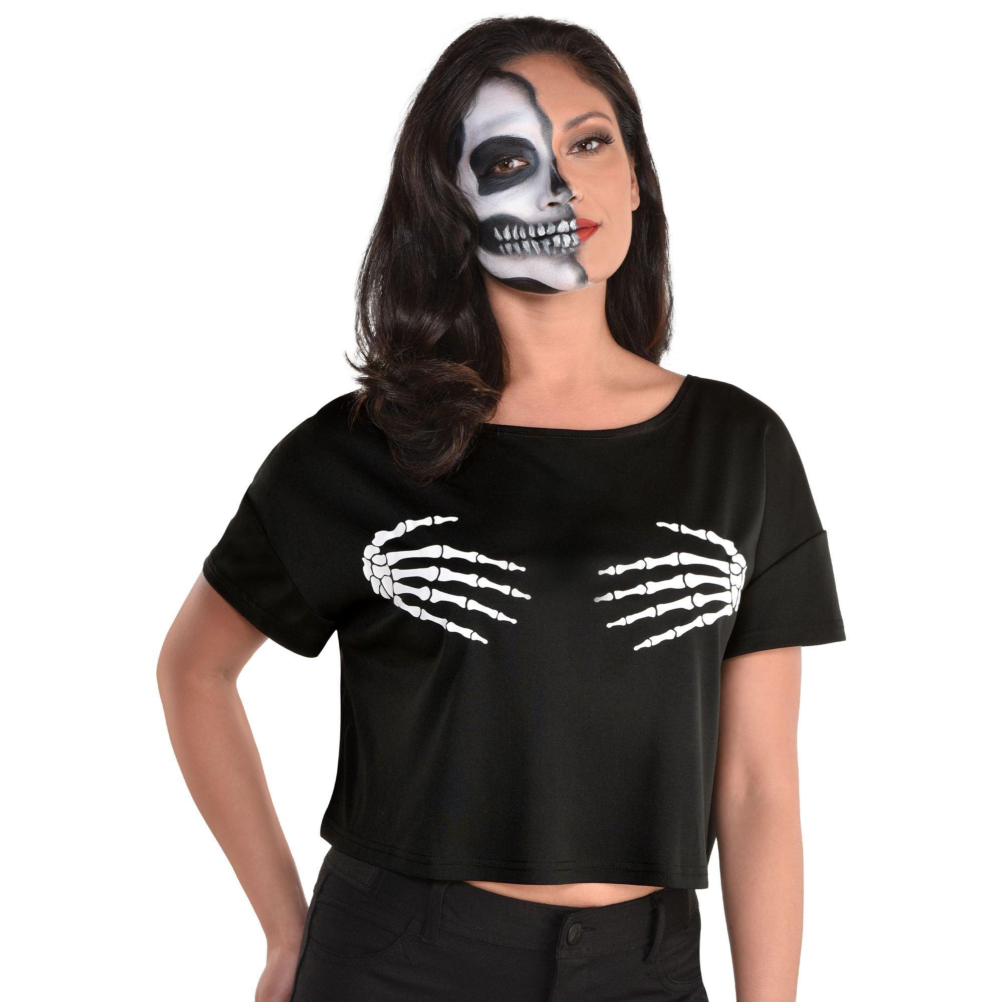 Skull hands cheap crop top